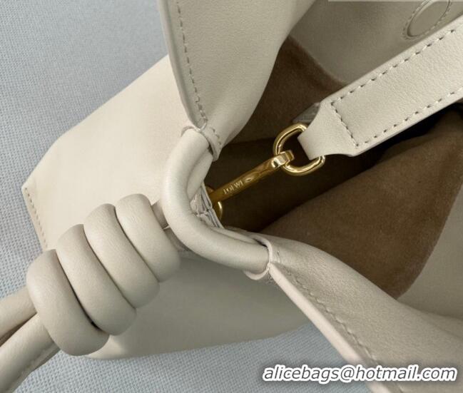 Top Grade Loewe Flamenco Medium Clutch in Nappa Calfskin Leather 262386 Cream White 2026