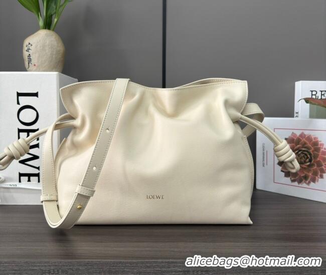 Top Grade Loewe Flamenco Medium Clutch in Nappa Calfskin Leather 262386 Cream White 2026