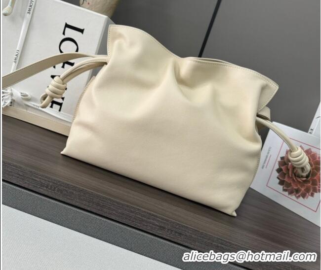 Top Grade Loewe Flamenco Medium Clutch in Nappa Calfskin Leather 262386 Cream White 2026