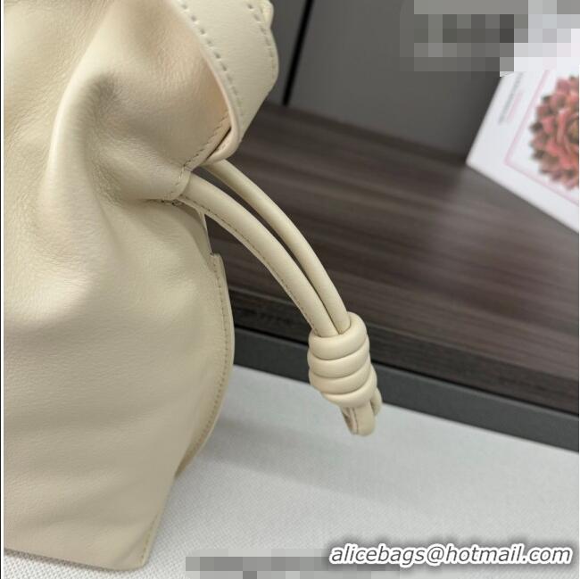 Top Grade Loewe Flamenco Medium Clutch in Nappa Calfskin Leather 262386 Cream White 2026