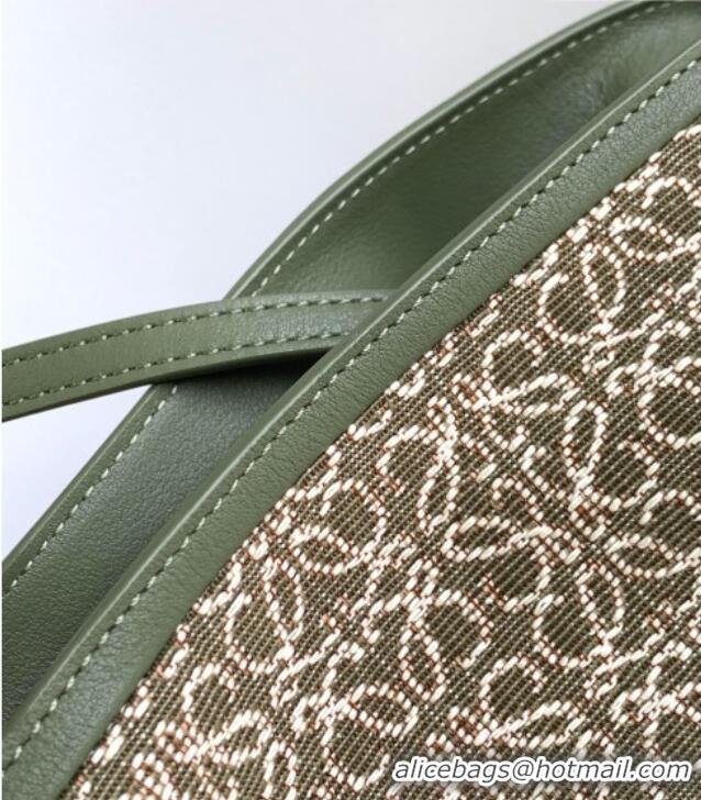 Best Price Loewe Flamenco Medium Clutch in Anagram Fabric and Calfskin Leather 262386 Green 2026