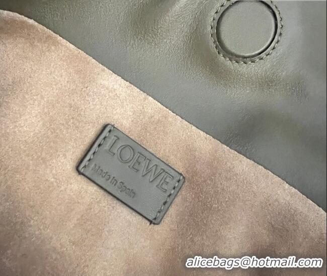 Famous Brand Loewe Flamenco Medium Clutch in Nappa Calfskin Leather 262386 Dark Kahki Green 2026