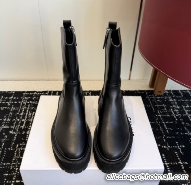 Good Quality Celine Black Calfskin Leather Ankle Boots 4.5cm CE1209021 1209061 2026
