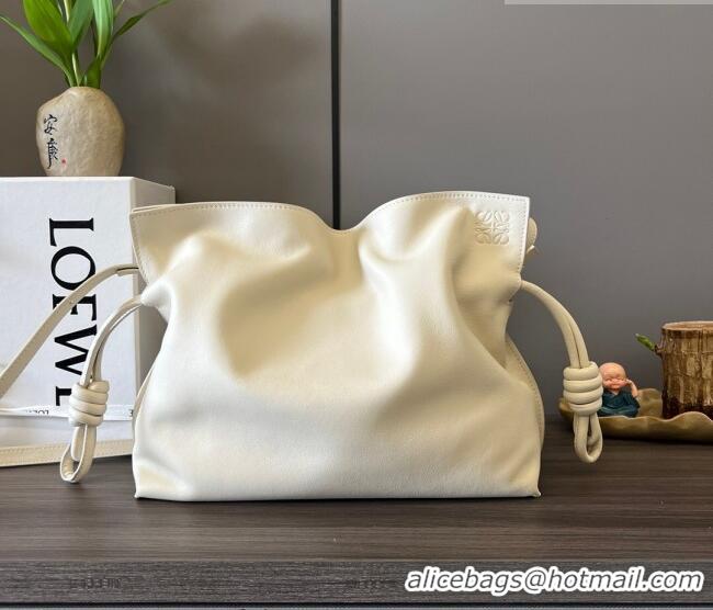 Classic Specials Loewe Flamenco Medium Clutch in Nappa Calfskin Leather 262386 Rice White 2026