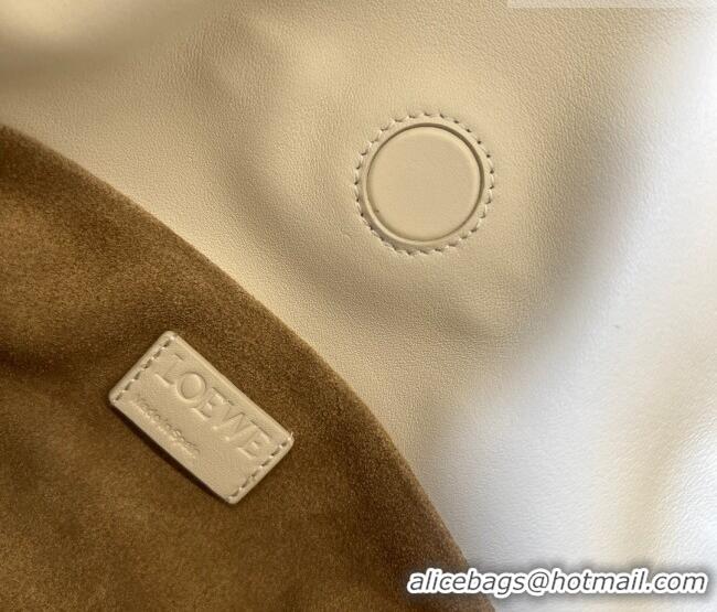 Classic Specials Loewe Flamenco Medium Clutch in Nappa Calfskin Leather 262386 Rice White 2026