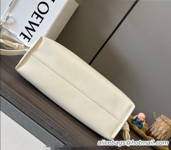 Classic Specials Loewe Flamenco Medium Clutch in Nappa Calfskin Leather 262386 Rice White 2026