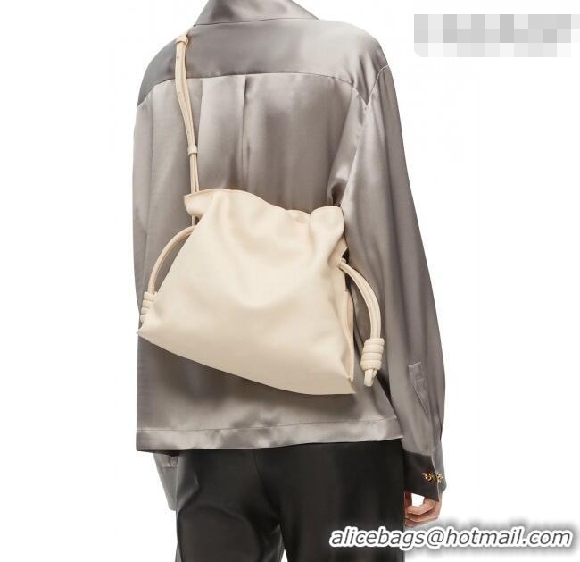 Classic Specials Loewe Flamenco Medium Clutch in Nappa Calfskin Leather 262386 Rice White 2026