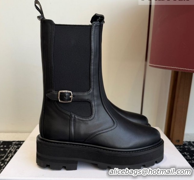 Grade Quality Celine Black Calfskin Leather Ankle Boots 4.5cm with Buckle CE1209023 1209063 2026