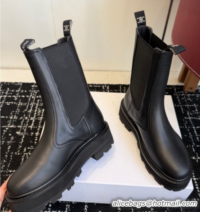 Grade Quality Celine Black Calfskin Leather Ankle Boots 4.5cm with Buckle CE1209023 1209063 2026