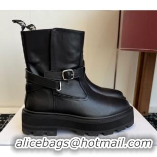 Grade Celine Black Calfskin Leather Ankle Boots 4.5cm with Buckle CE1209024 1209064 2026