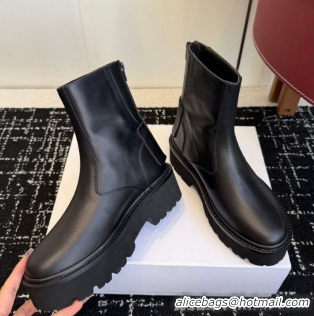 Classic Hot Celine Black Calfskin Leather Ankle Boots 4.5cm with Strap CE1209025 1209065 2026