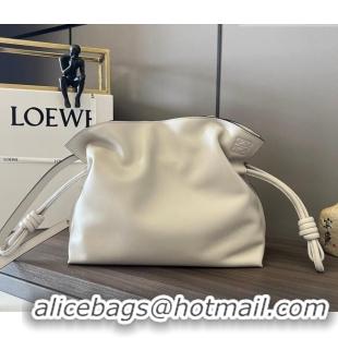 Good Taste Loewe Flamenco Medium Clutch in Nappa Calfskin Leather 262386 Light Grey 2026