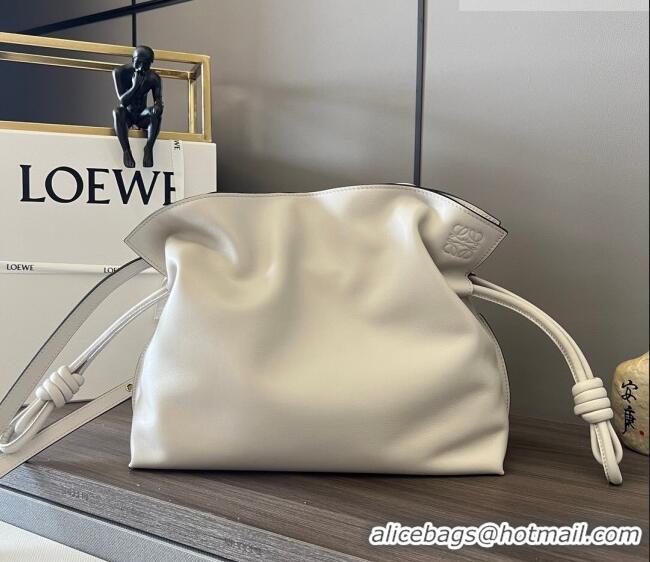Good Taste Loewe Flamenco Medium Clutch in Nappa Calfskin Leather 262386 Light Grey 2026