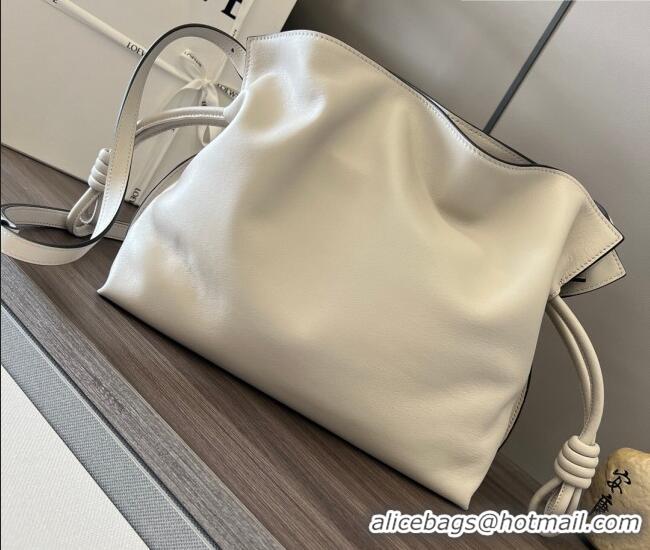 Good Taste Loewe Flamenco Medium Clutch in Nappa Calfskin Leather 262386 Light Grey 2026