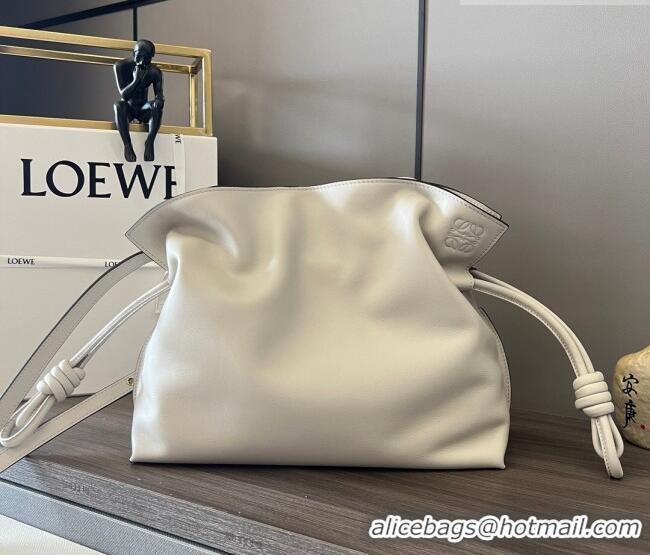 Good Taste Loewe Flamenco Medium Clutch in Nappa Calfskin Leather 262386 Light Grey 2026