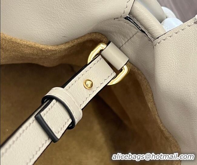 Good Taste Loewe Flamenco Medium Clutch in Nappa Calfskin Leather 262386 Light Grey 2026