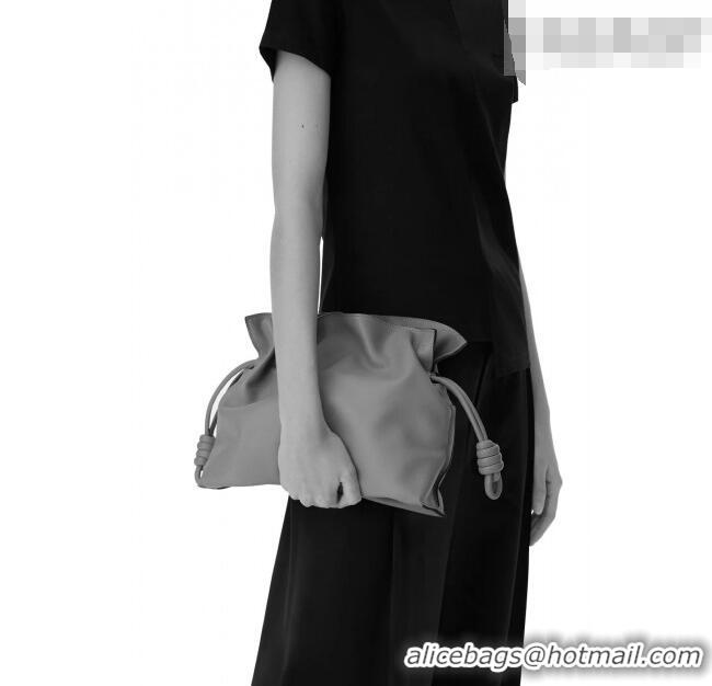 Good Taste Loewe Flamenco Medium Clutch in Nappa Calfskin Leather 262386 Light Grey 2026