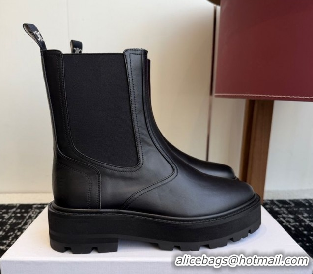 Stylish Celine Black Calfskin Leather Ankle Boots 4.5cm CE1209026 1209066 2026