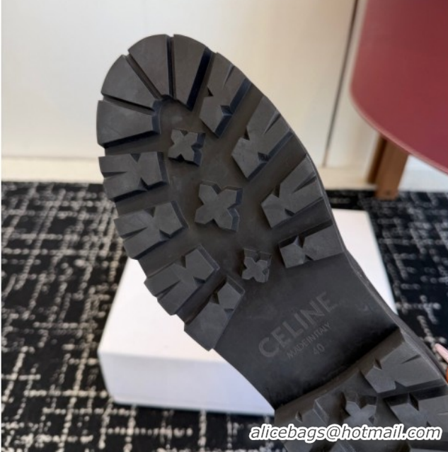 Stylish Celine Black Calfskin Leather Ankle Boots 4.5cm CE1209026 1209066 2026