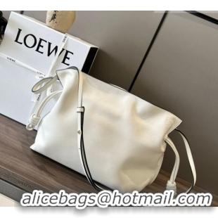 Well Crafted Loewe Flamenco Medium Clutch in Nappa Calfskin Leather 262386 Soft White 2026