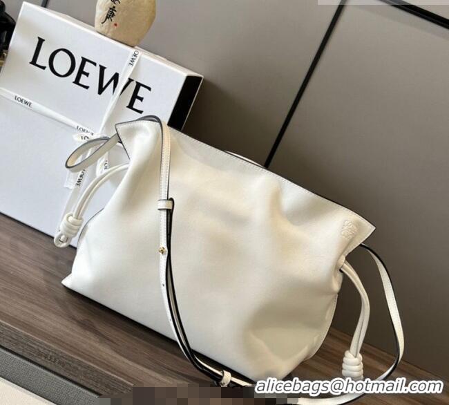 Well Crafted Loewe Flamenco Medium Clutch in Nappa Calfskin Leather 262386 Soft White 2026