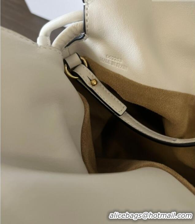 Well Crafted Loewe Flamenco Medium Clutch in Nappa Calfskin Leather 262386 Soft White 2026