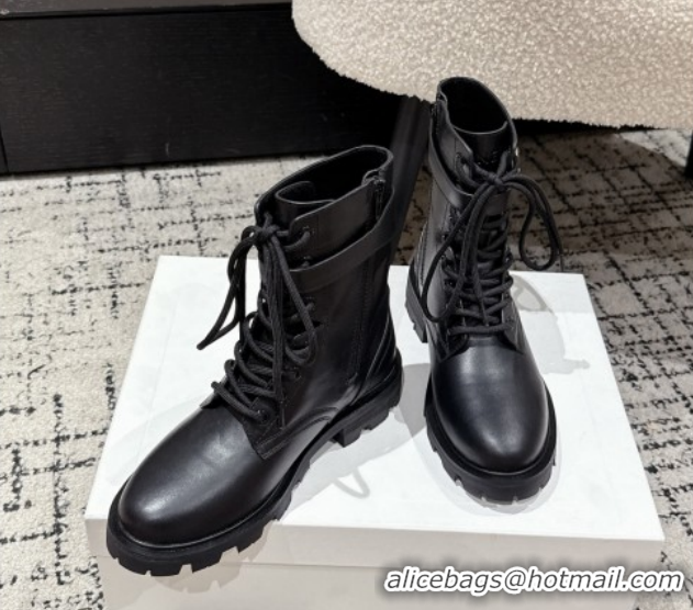 Buy Luxury Celine Black Calfskin Leather Ankle Boots with Buckle 2025 CE1209028 1209068 2026