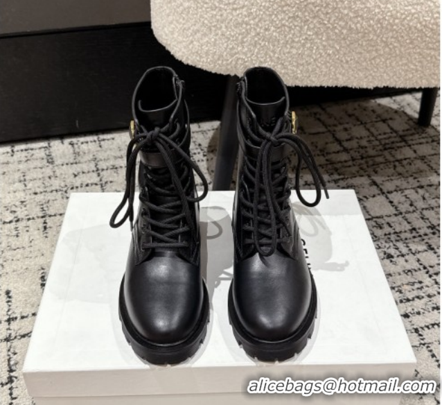 Buy Luxury Celine Black Calfskin Leather Ankle Boots with Buckle 2025 CE1209028 1209068 2026