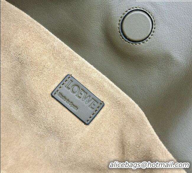 Best Price Loewe Flamenco Medium Clutch in Nappa Calfskin Leather 262386 Dark Khaki Green 2026