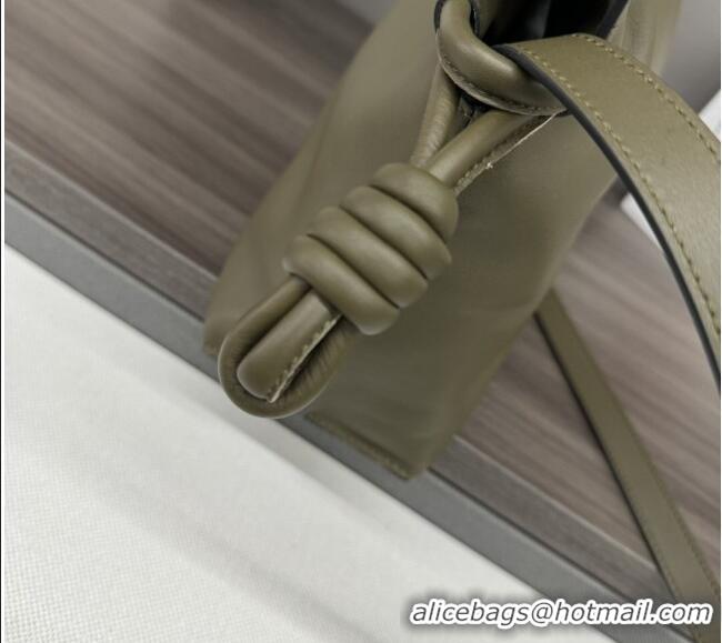 Best Price Loewe Flamenco Medium Clutch in Nappa Calfskin Leather 262386 Dark Khaki Green 2026