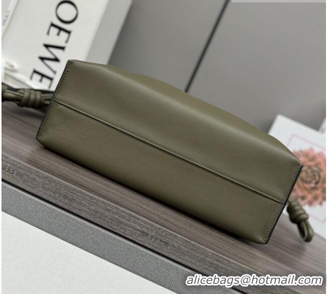 Best Price Loewe Flamenco Medium Clutch in Nappa Calfskin Leather 262386 Dark Khaki Green 2026