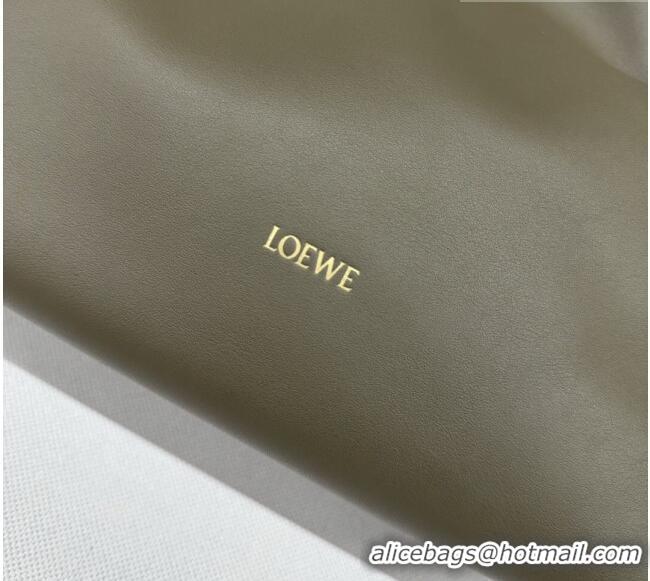 Best Price Loewe Flamenco Medium Clutch in Nappa Calfskin Leather 262386 Dark Khaki Green 2026