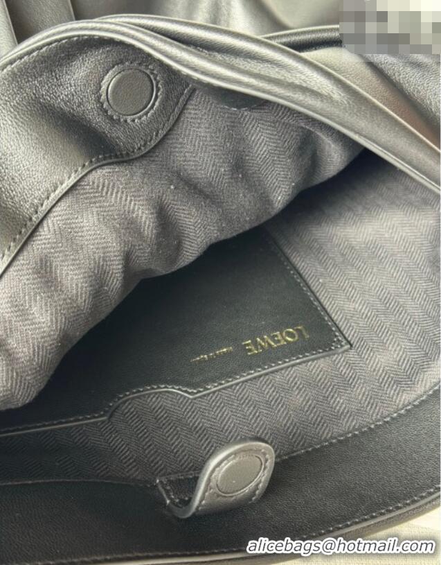 Best Product Loewe Draped tote bag in mellow nappa lambskin Leather 1781 Black 2026