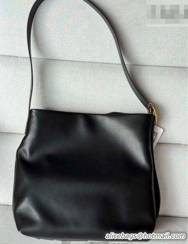 Best Product Loewe Draped tote bag in mellow nappa lambskin Leather 1781 Black 2026