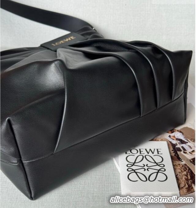 Best Product Loewe Draped tote bag in mellow nappa lambskin Leather 1781 Black 2026