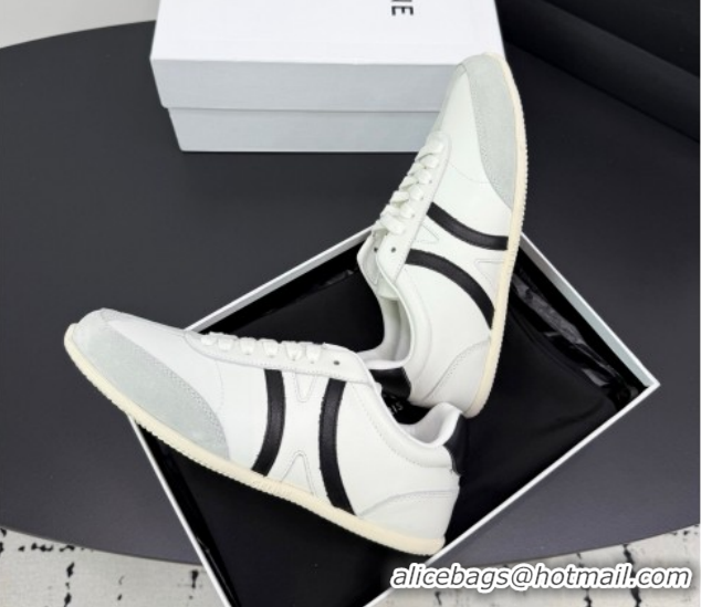 Best Price Celine Jogger Low Laced-up Sneakers in Calfskin Leather and Suede White/Black 1209071 2026