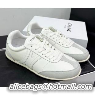 Low Price Celine Jogger Low Laced-up Sneakers in Calfskin Leather and Suede White 1209072 2026