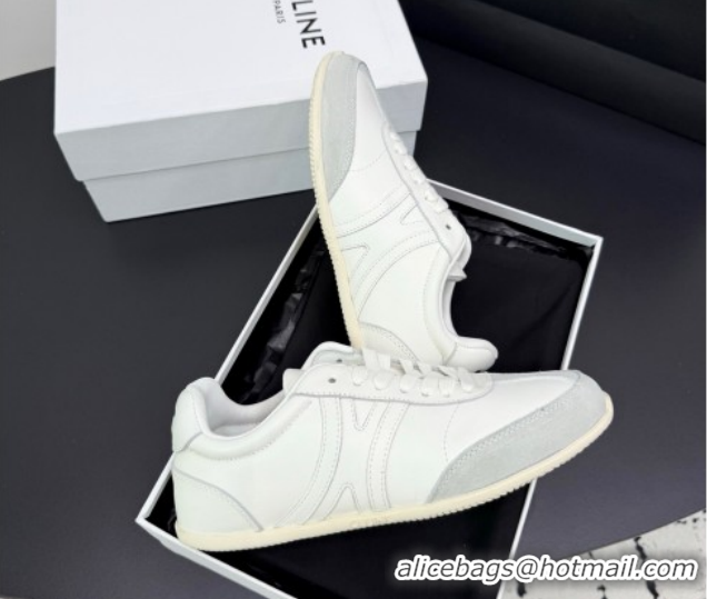 Low Price Celine Jogger Low Laced-up Sneakers in Calfskin Leather and Suede White 1209072 2026