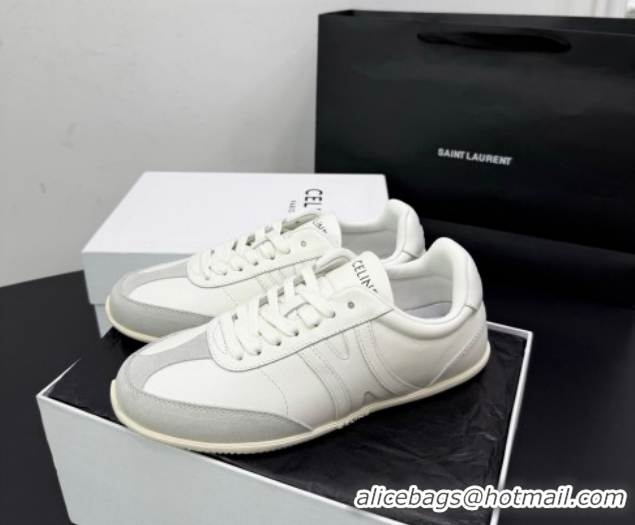 Low Price Celine Jogger Low Laced-up Sneakers in Calfskin Leather and Suede White 1209072 2026