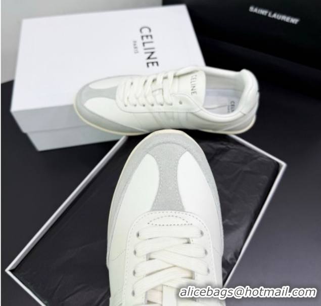Low Price Celine Jogger Low Laced-up Sneakers in Calfskin Leather and Suede White 1209072 2026