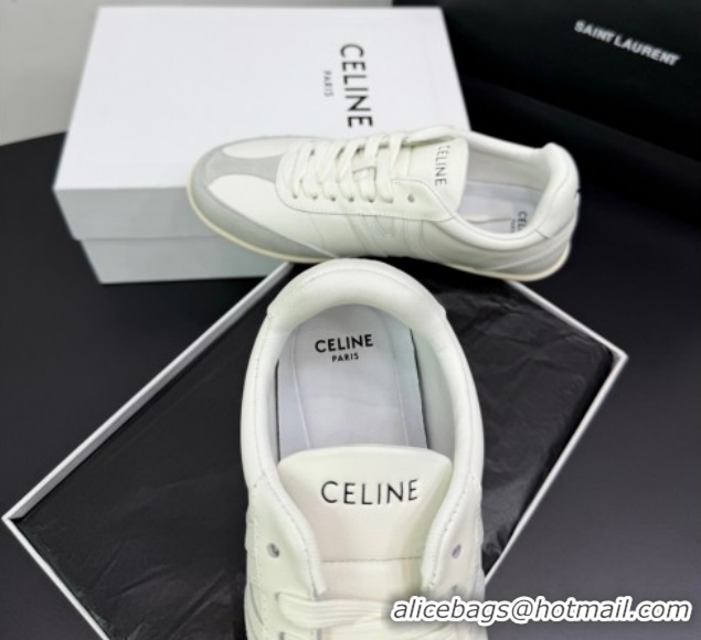 Low Price Celine Jogger Low Laced-up Sneakers in Calfskin Leather and Suede White 1209072 2026
