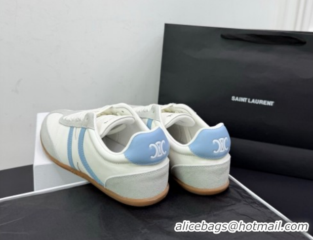Low Cost Celine Jogger Low Laced-up Sneakers in Calfskin Leather and Suede White/Blue 1209073 2026