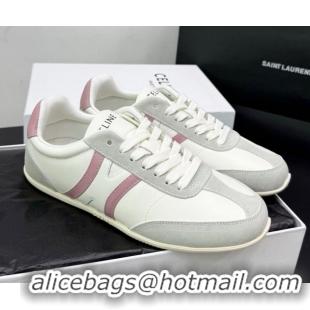 Popular Style Celine Jogger Low Laced-up Sneakers in Calfskin Leather and Suede White/Pink 1209074 2026