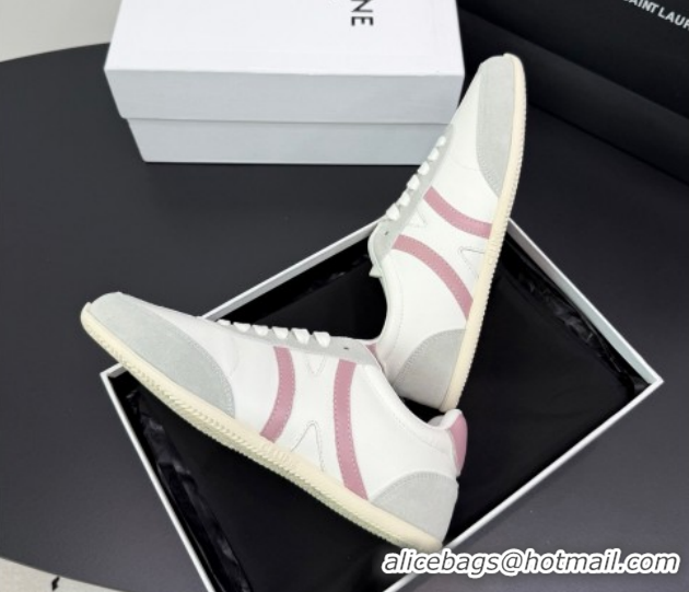 Popular Style Celine Jogger Low Laced-up Sneakers in Calfskin Leather and Suede White/Pink 1209074 2026
