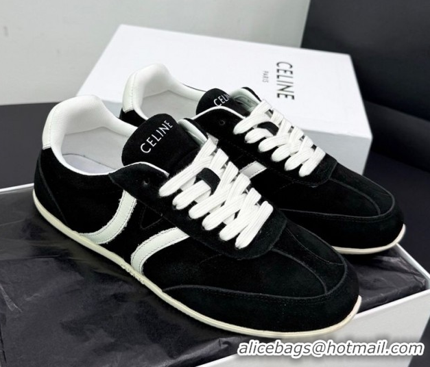 Purchase Celine Jogger Low Laced-up Sneakers in Suede Black 1209075 2026