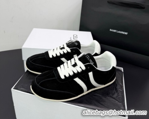 Purchase Celine Jogger Low Laced-up Sneakers in Suede Black 1209075 2026