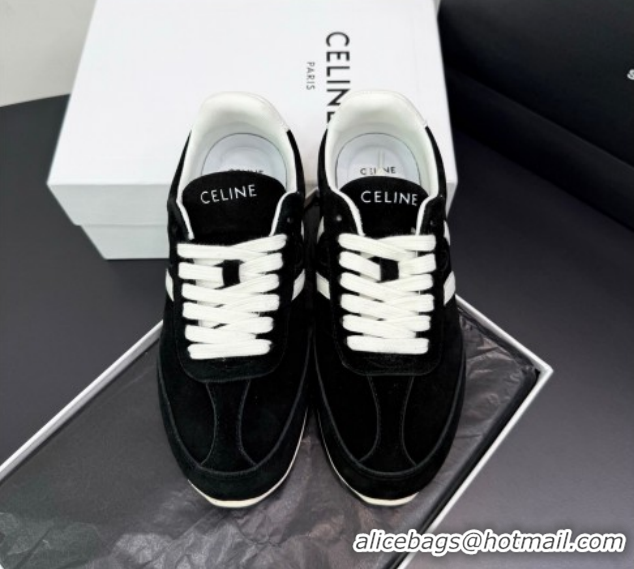 Purchase Celine Jogger Low Laced-up Sneakers in Suede Black 1209075 2026