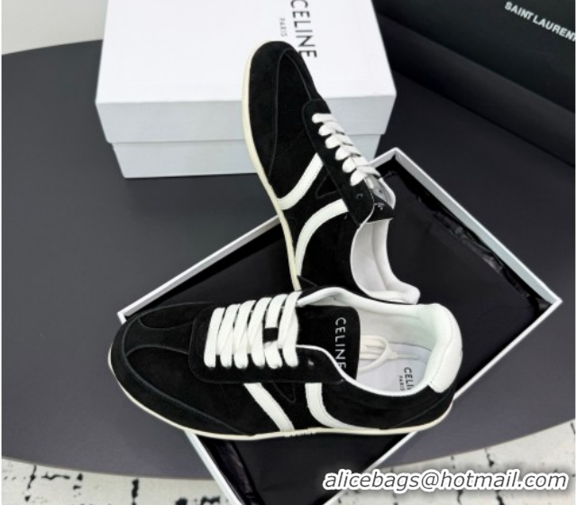Purchase Celine Jogger Low Laced-up Sneakers in Suede Black 1209075 2026