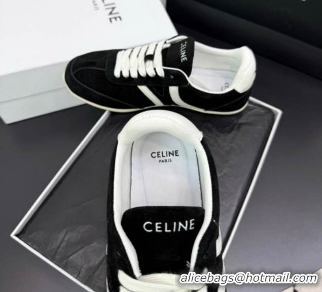 Purchase Celine Jogger Low Laced-up Sneakers in Suede Black 1209075 2026