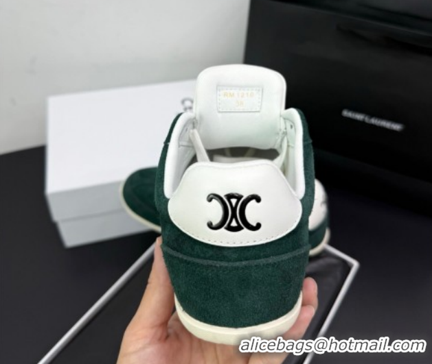 Luxurious Celine Jogger Low Laced-up Sneakers in Suede Green 1209076 2026